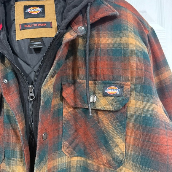 Dickies Men's Multicolor Fleece Plaid Shirt Jacket - Picture 8 of 16
